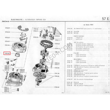 plastic alternator bearing cover SEV Marchal & Paris-Rhône & Valéo ...