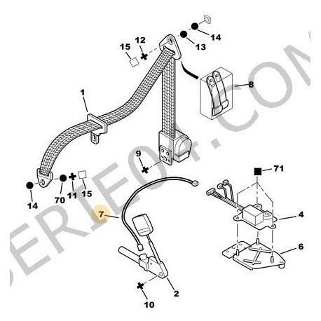 faisceau de pré-tension de ceinture de sécurité