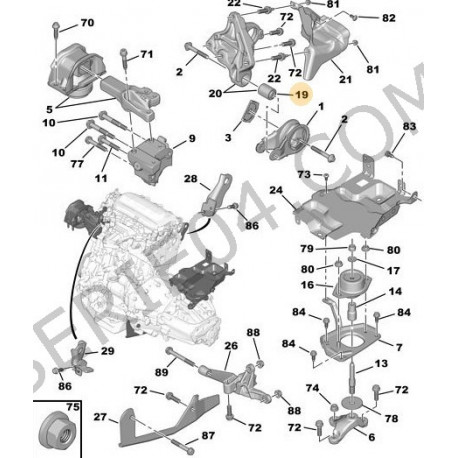 achterste motorsteunverbinding