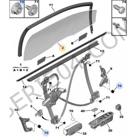 vitre de porte avant