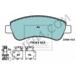 set of 4 front ceramic brake pads