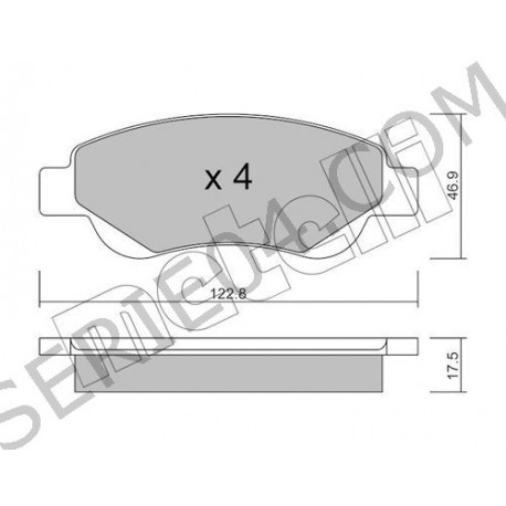 jeu de 4 plaquettes de frein avant