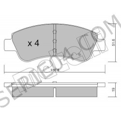 set of 4 front brake pads