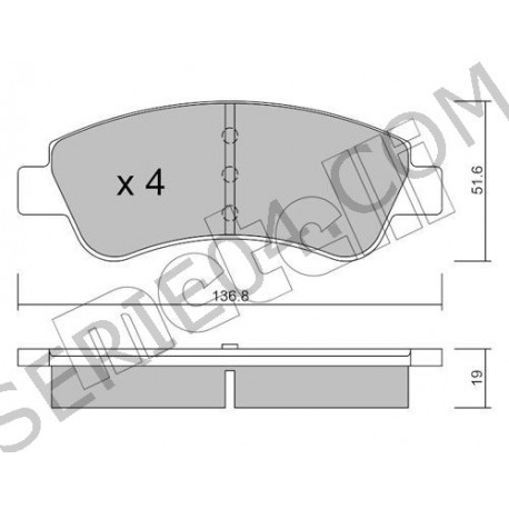 set of 4 front brake pads