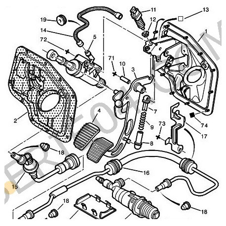 tuyau de commande d'embrayage ML5T