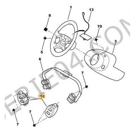 ensemble de support pour commande d'autoradio au volant