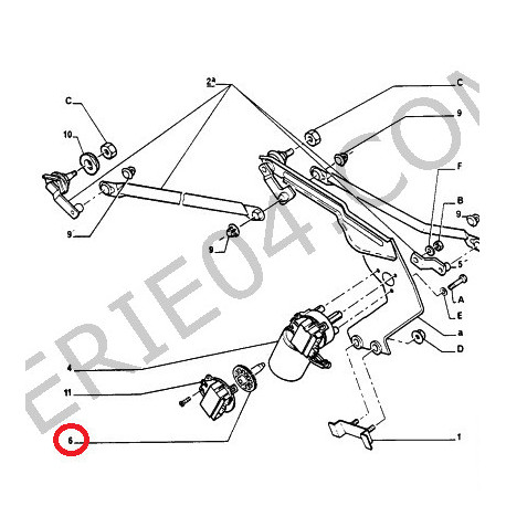 Roue crantée de moteur d'essuie-glace