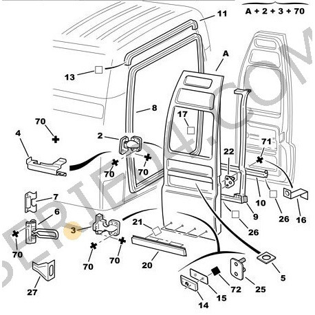 upper rear door hinge