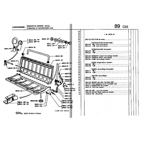 articulation de banquette arrière