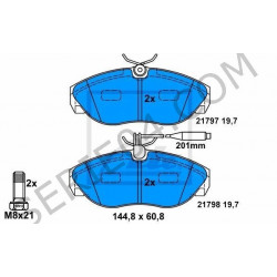 set of 4 front brake pads