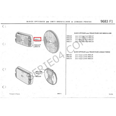 verre de projecteur anti-brouillard