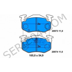 Rear brake pad set