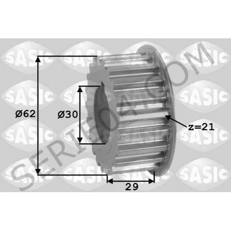 Piñón del cigüeñal de 21 dientes.