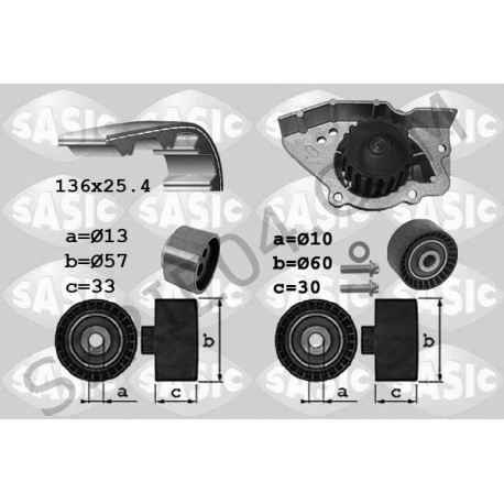 Kit de distribution + pompe à eau 2L0i 16v XU10J4