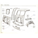 D3A-D4A-D4B Armature - Doublure d'aile avant - Auvent - Tablier